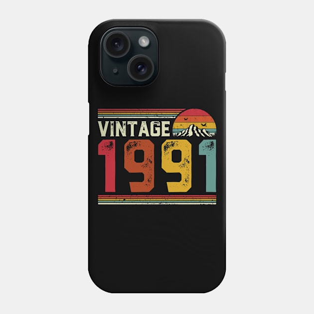 Vintage 1991 Birthday Gift Retro Style Phone Case by Foatui