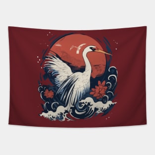 Japanese Crane Tsuru Tapestry