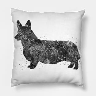 Corgi dog black and white Pillow