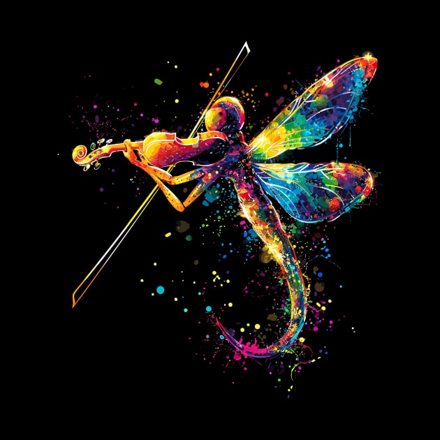 Dragonfly Playing Violin by JH Mart