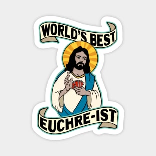 Funny Euchre World's Best Euchre-ist Jesus Pun Magnet