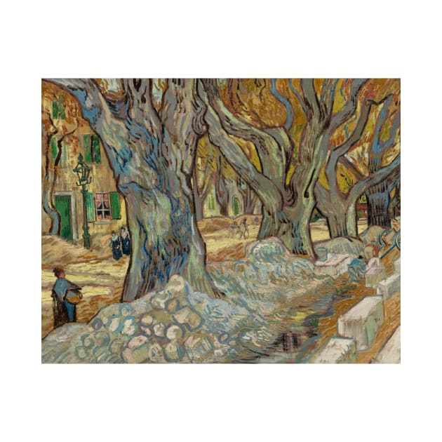 The Large Plane Trees (Road Menders at Saint-Remy) by Vincent van Gogh by Classic Art Stall