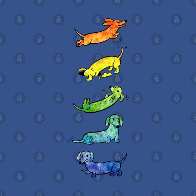 Watercolor Dachshunds by LEvans