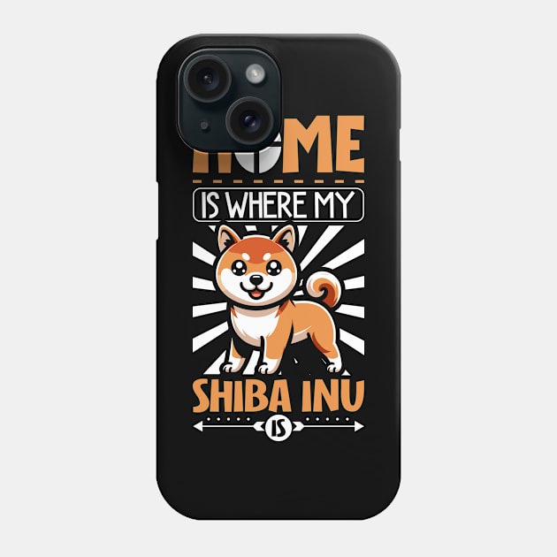 Home is with my Shiba Inu Phone Case by Modern Medieval Design