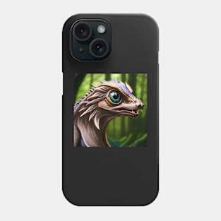 Brown Scaled Jungle Dragon with Big Green Eyes Phone Case