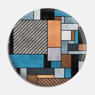 Random Concrete Pattern - Blue, Grey, Brown Pin