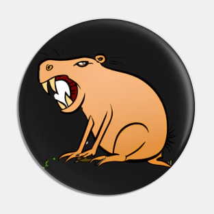 Angry Capybara Cartoon Pin