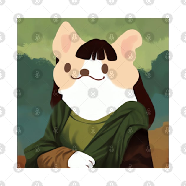 Corgi with Mona Lisa Style by Searlitnot