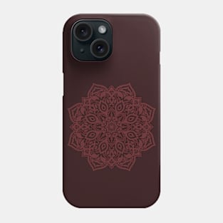 Elegant dark red mandala - subtle tone on tone Phone Case