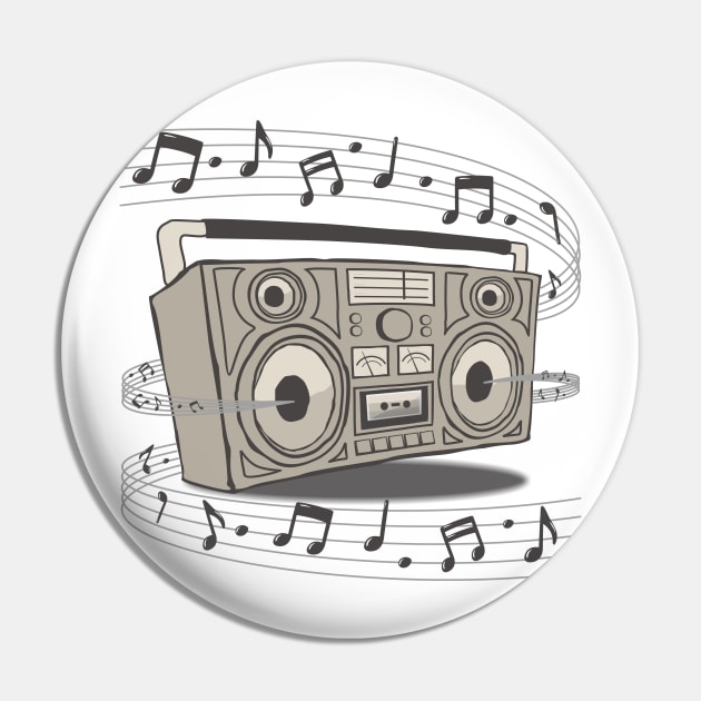 Retro Tape Recorder Pin by orovein