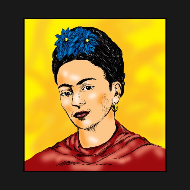 Frida Kahlo Print by rachelsfinelines