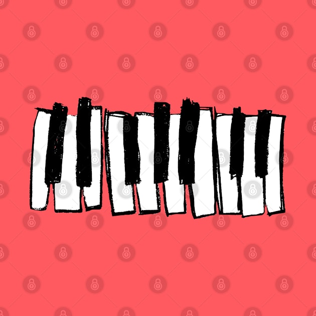 Hand Drawn: Minimalistic Piano Keys by badlydrawnbabe