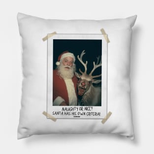 Naughty or Nice? Santa's Judgment Day! Pillow