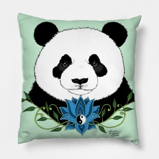 Panda Bear and Lotus Pillow