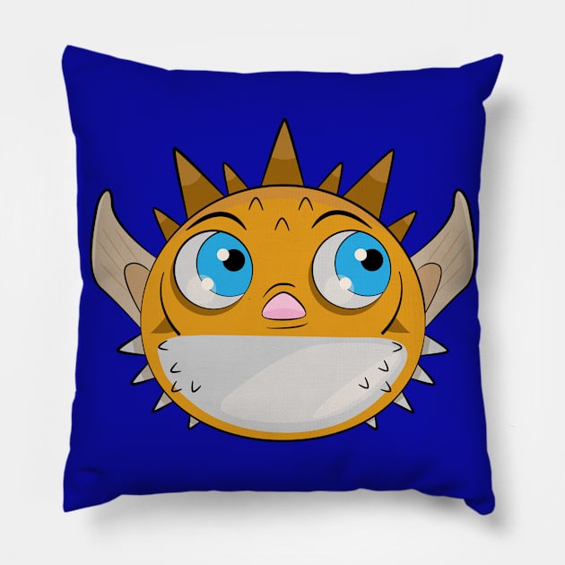 Fugu emotikons Pillow by Zjuka_draw