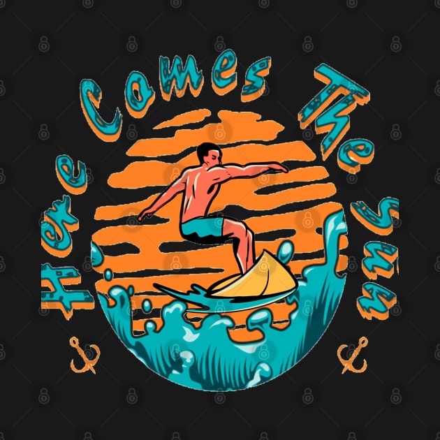 Happiness Comes In Waves, Hello Summer Vintage Funny Surfer Riding Surf Surfing Lover Gifts by Customo