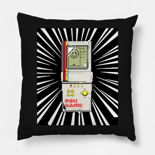 Retro Handheld Game (white print) Pillow