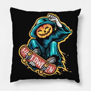 Awesome Skateboarding Grim Reaper Pillow