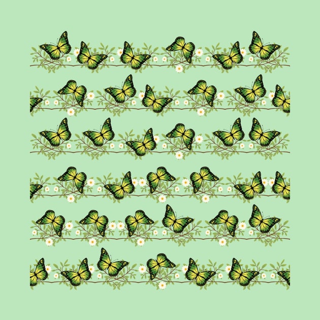 Green butterflies pattern by Gaspar Avila