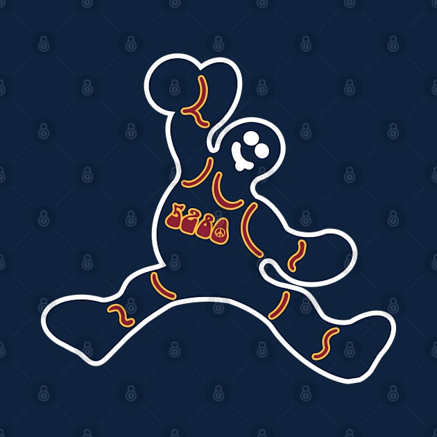 Jumping Denver Nuggets Gingerbread Man by Rad Love