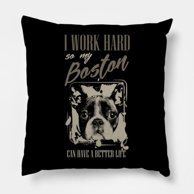 Boston Terrier Pillow by Nartissima