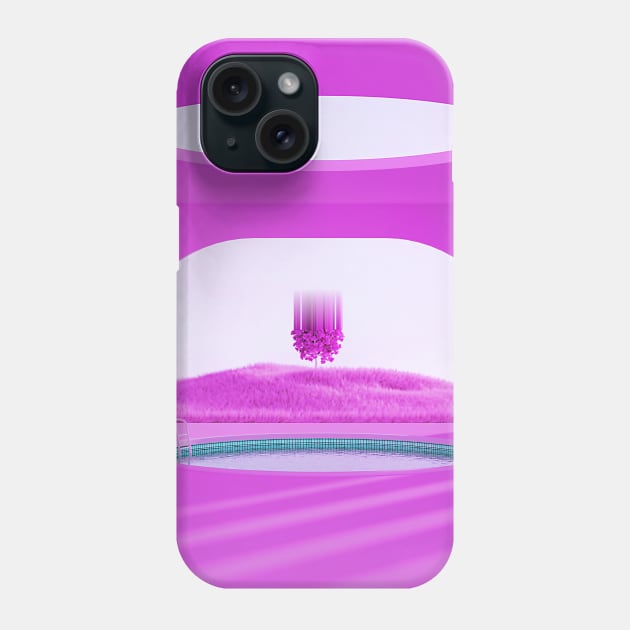 Vaporwave Fantasy Pool with Nature Glitch Art Phone Case by GLITCH.HUB