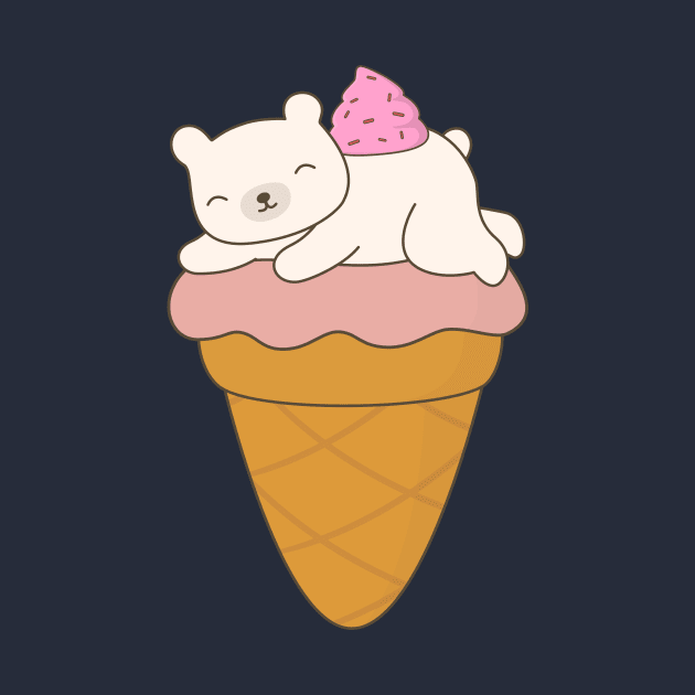 Kawaii Ice Cream Polar Bear T-Shirt by happinessinatee