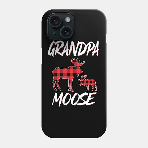 Red Plaid Grandpa Moose Matching Family Pajama Christmas Gift Phone Case by intelus