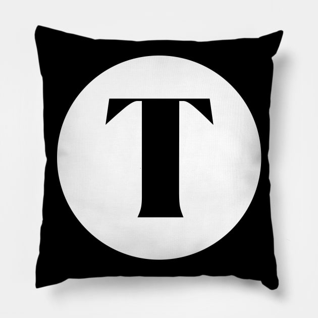 T (Letter Initial Monogram) Pillow by n23tees