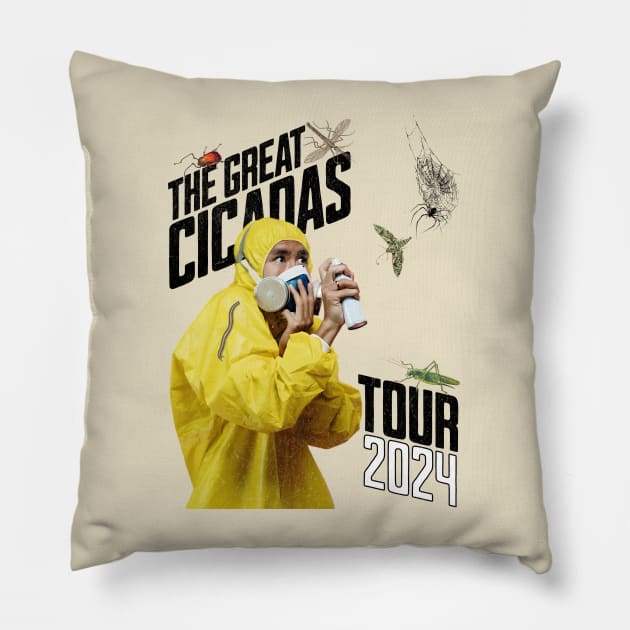 Great Cicada Comeback Tour 2024 - Return of the Cicadas Pillow by FunnyTee's