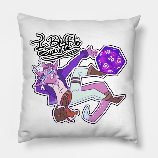 Dungeon and Dragons Bard- Anste Dragvi Design Pillow by SedDoodle