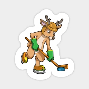 Reindeer at Ice hockey with Ice hockey stick Magnet