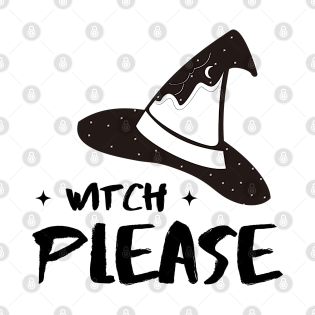 Witch Please! Halloween Hat Illustration by artmawlia