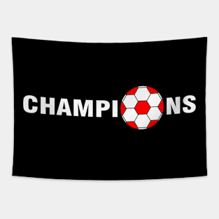 Champions match winners gift tshirt for football players and sportsperson. Tapestry