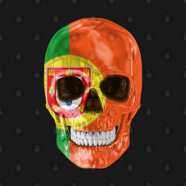 Portugal Flag Skull - Gift for Portuguese With Roots From Portugal by Country Flags