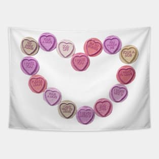 Hate you love hearts Tapestry