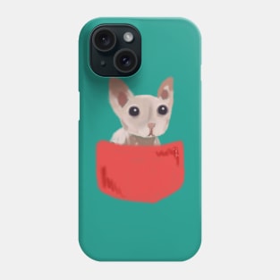 hairless cat in pocket pocket Phone Case