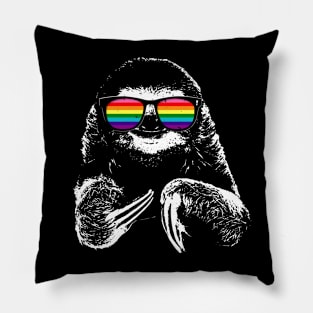 Gilbert Baker LGBTQ Pride Sloth Rainbow Flag Sunglasses Pillow