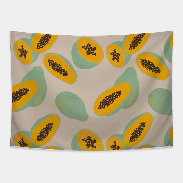 Papaya pattern Tapestry by RosanneCreates