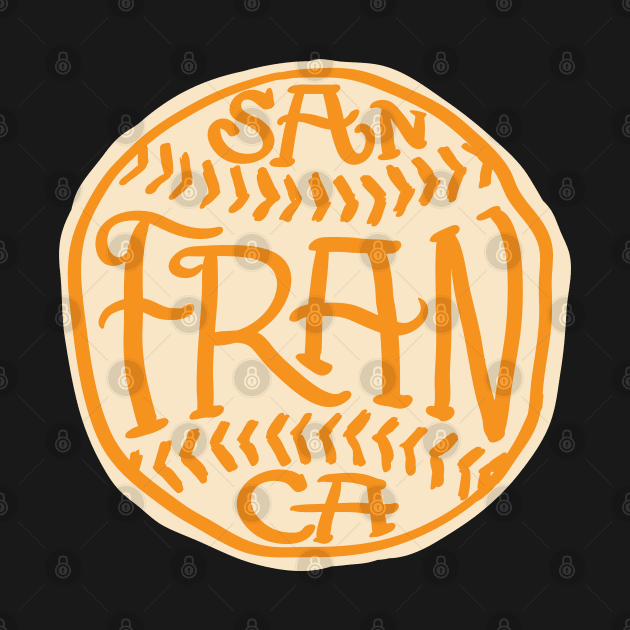 San Francisco Hand drawn Baseball by goodwordsco