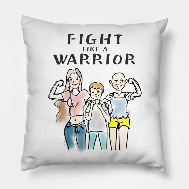 Fight Like A Warrior Pillow by FightLikeAWarrior