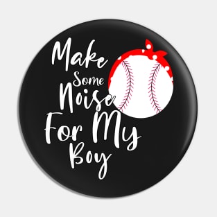 Make Some Noise For My Boy Design, Football Mom Gift, Red Bandana Baseball Gift For Antie Pin