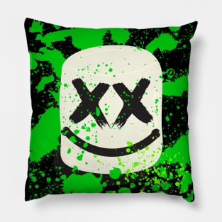 Marshmello Green splash design Pillow