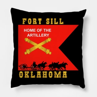 Fort SIll, Home of Artillery Guidon w Cassion - Black X 300 Pillow