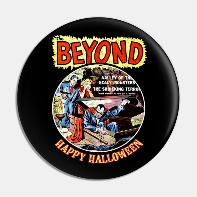 Happy Halloween Dracula Vintage Comic Tee Pin by Joaddo