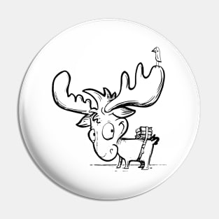 Big Headed Moose Pin