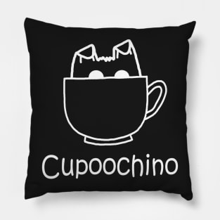 Cupoochino White Pillow