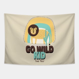 Lion Kids Cute Go Wild Tapestry