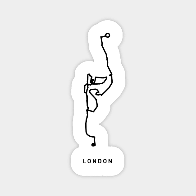 London Marathon Course Map Magnet by Kyle O'Briant