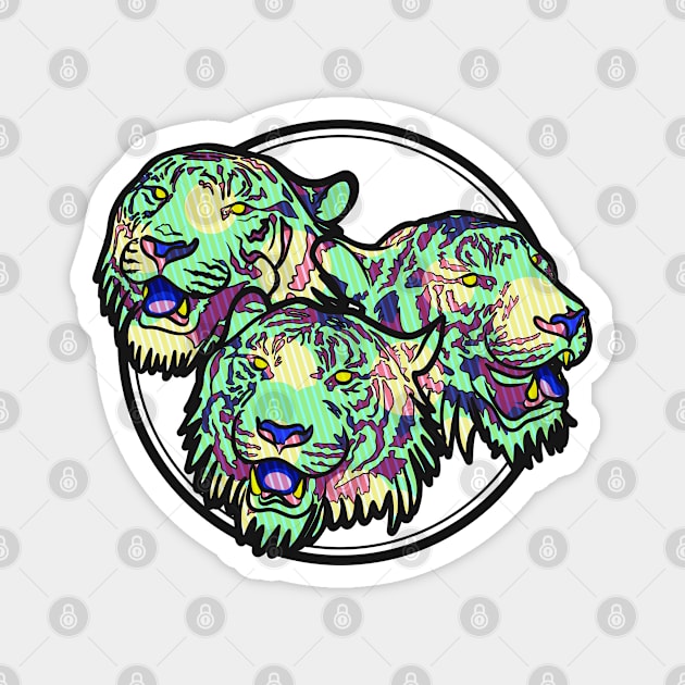 Mint Tigers Magnet by emilyjcurran 